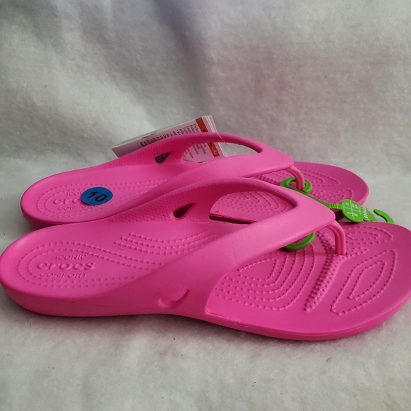 Crocs Women’s Kadee II Flip Flop S10 Electric Pink - Picture 3 of 8